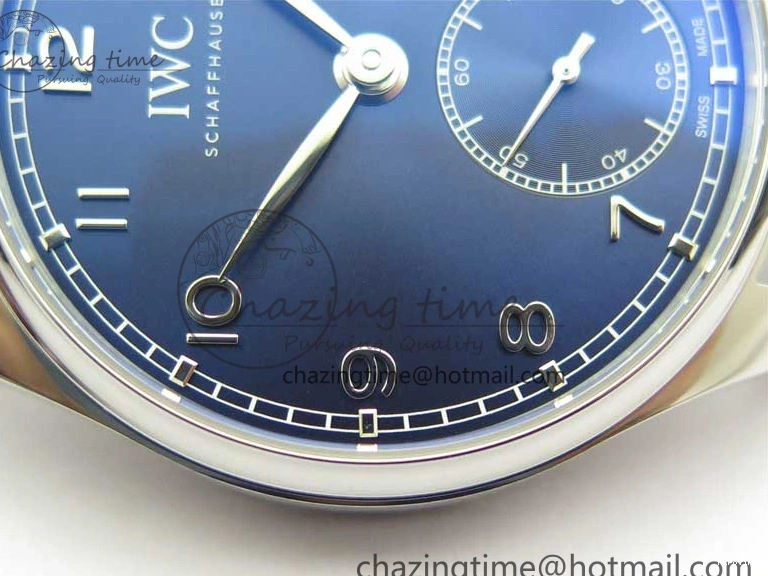 MIROTIME 0502 TimelessDesign Portuguese IW358304 ZF 1:1 Best Edition SS Blue Dial on Leather Strap A 7078